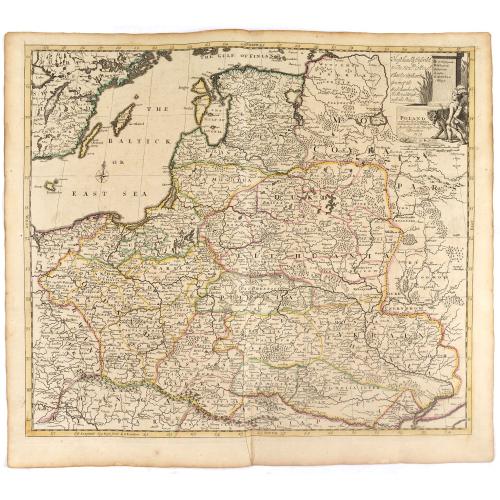 Old map image download for Poland and other the Countries belonging to the Crowne According to the Newest Observation 1719