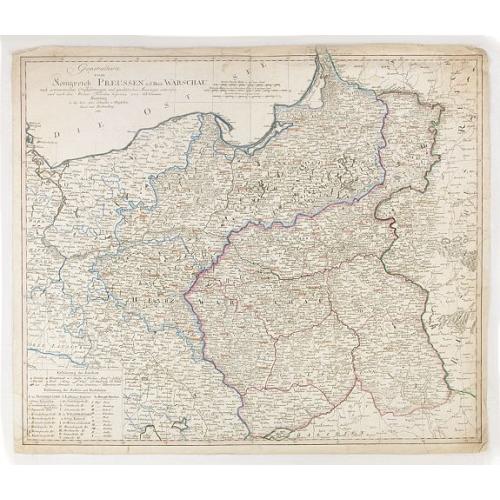 Old map image download for Generalkarte vom Königreich Preussen u. d. Herz[ogtum] Warschau nach astronomischen Ortsbestim[m]ungen und geodätischen Messungen. . .