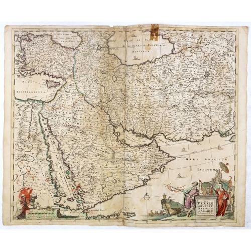 Old map image download for Nova Persiae Armeniae Natoliae et Arabiae.
