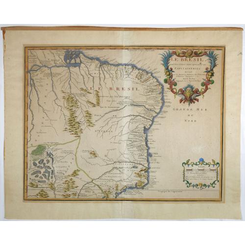 Old map image download for Le Bresil, dont les côtes sont divisées en capitaineries Dressé sur les dernières rélation. . .