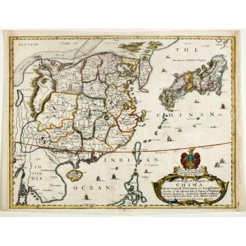 Old map image download for A New Mapp of y Empire of China With its severall Provinces or kingdomes . . .