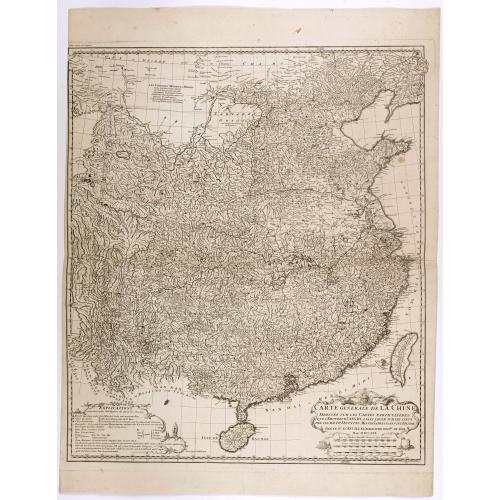 Old map image download for Carte générale de la Chine Dressée sur les Cartes particulières que l'Empereur Cang-hi a fait lever sur les lieux par les RR. PP. Jésuites missionaires dans cet empire / Par le Sr d'Anville.