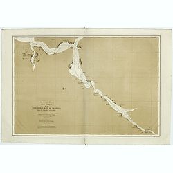 CARTE de la Côte Occidentale de COREE, Plan Croquis de la Rivière HAN-KANG ou de SEOUL, depuis son Embouchure jusqu'à Séoul, dressée en 1866 ...