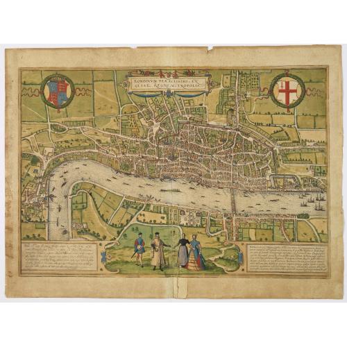 Old map image download for Londinum Feracissimi Angliae Regni Metropolis.