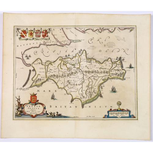 Old map image download for Vectis Insula. Anglice The Isle of Wight.