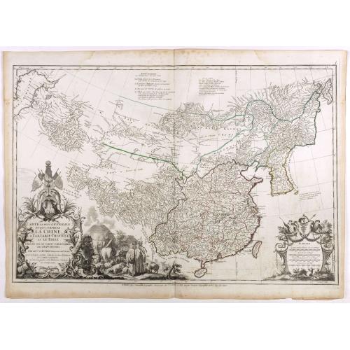 Old map image download for Carte la plus generale et qui comprend la Chine, la Tartarie chinoise et le Tibet. . .