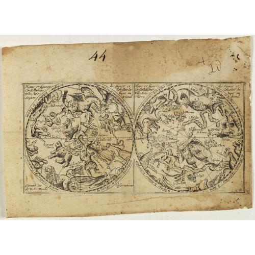 Old map image download for [Rare double hemisphere celestial chart]