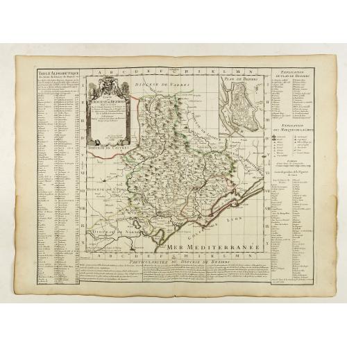 Old map image download for Carte du Diocese de Beziers . . .