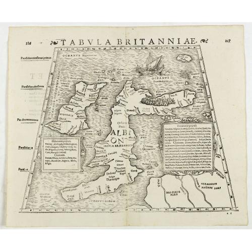 Old map image download for Tabula Britanniae. (British Isles)