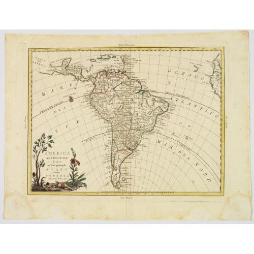 Old map image download for America meridionale divisa ne'fuoi principali Stati.