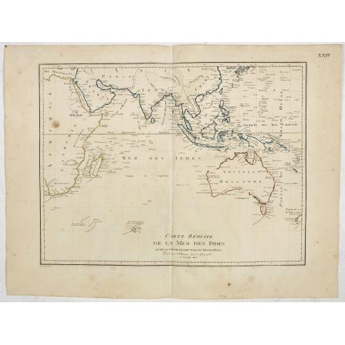 Old map image download for Carte reduite de la Mer des Indes et de la partie occidentale du Grand Océan. (Page XXIV)