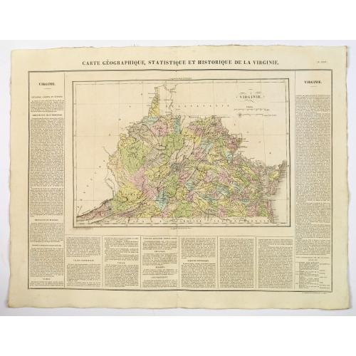 Old map image download for Carte Geographique, Statistique et Historique de la Virginie.
