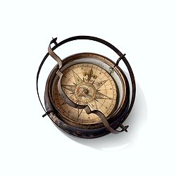 Inverted nautical Compass, called "mouchard" (~ "spy")