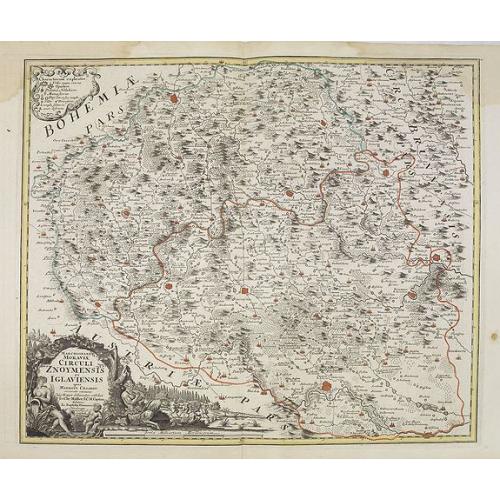 Old map image download for Marchionatus Moraviae circuli Znoymensis et Iglaviensis. . .