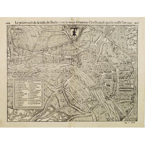 Old map image download for Le pourtraict de la ville de Basle . . .