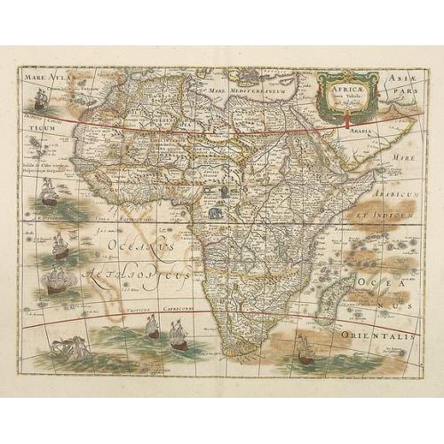 Old map image download for AFRICAE nova Tabula. Auct. Hen. Hondio.
