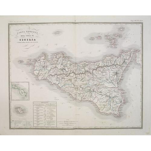 Old map image download for Carta moderna dell' Isola di Sicilia e delle isole minori circonvicine . . .