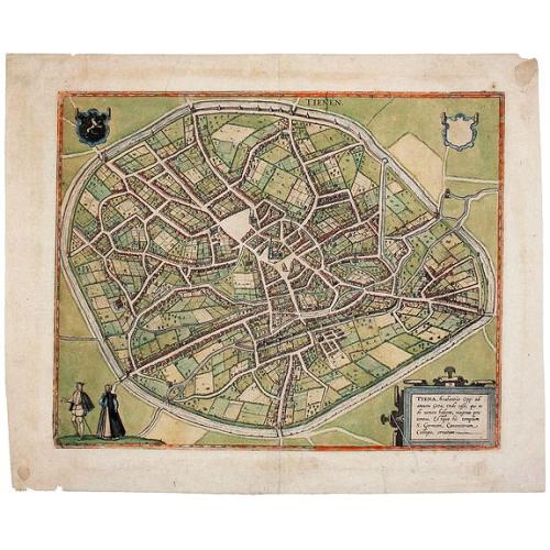 Old map image download for Tiena, Brabantiae. [Fr. Tirlemont]