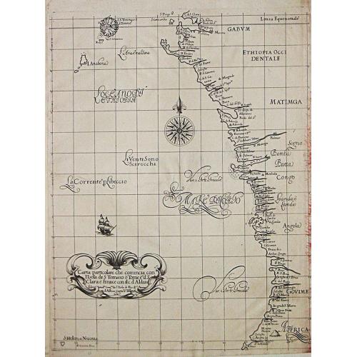 Old map image download for Carte particolare che comincia con l'Isole di S. Tomasso e Tome e c. d' S. Clara e finisce con il. c. d' Aldeas.