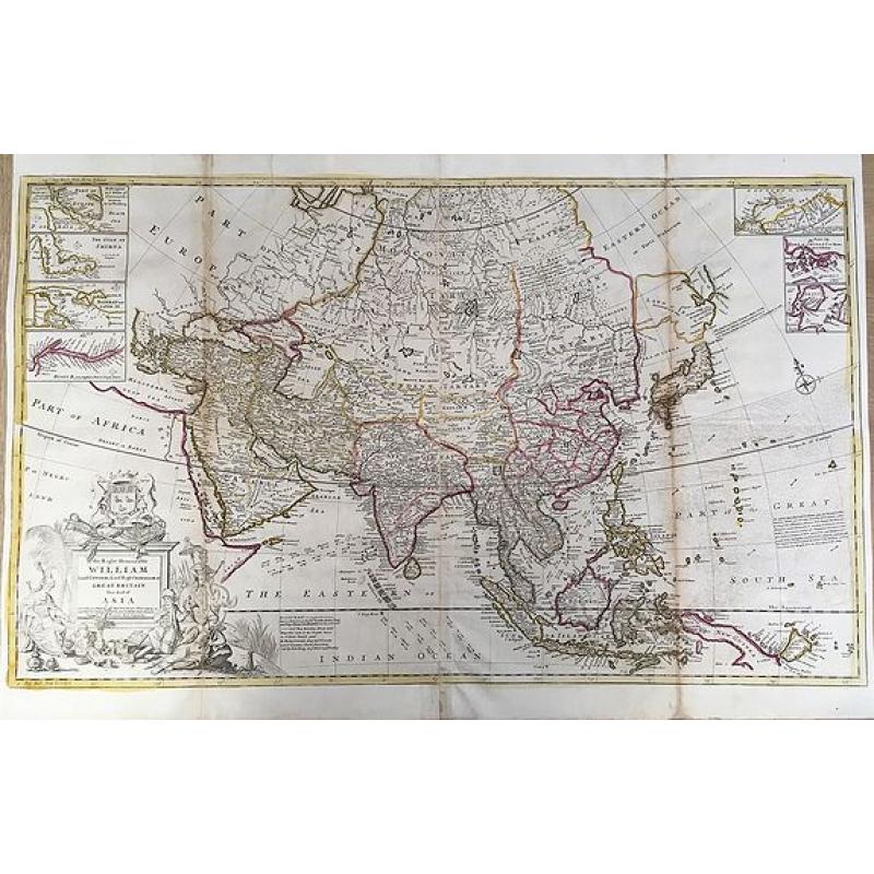 To the Right Honourable William Lord Cowper, Lord High Chancellor of Great Britain. This Map of Asia According to ye Newest and Most Exact Observations is Most Humbly Dedicated ...'