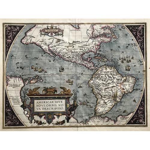Old map image download for Americae sive Novi Orbis Nova Descriptio (Dutch text edition).