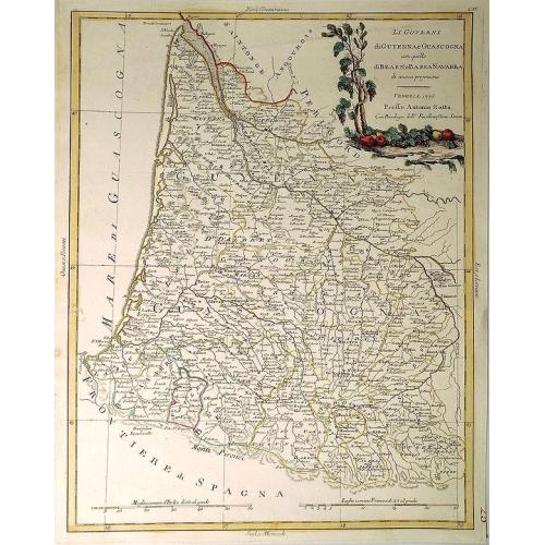 Old map image download for Li Governi di Guyenne e guascogna con quello de Bearn e Bassa Navarra. . .