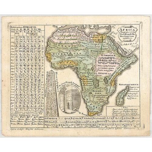 Old map image download for AFRICA Poly Glotta Scribendi Modos Gentium. . .