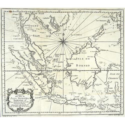 Old map image download for CARTE DES ISLES DE JAVA, SUMATRA, BORNEO & LES DETROITS DE LA SONDE MALACA ET BANCA GOLPHE DE SIAM ETC