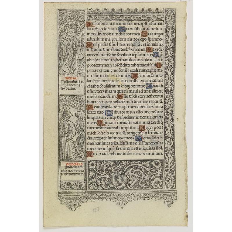 Leaf from a printed Book of Hours.