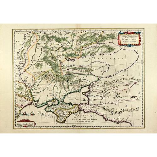 Old map image download for Taurica Chersonesus, Nostra aetate Przecopsca et Gazara dicitur.