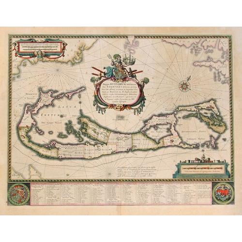 Old map image download for Mappa Aestivarum Insularum, Alias Barmudas. . .