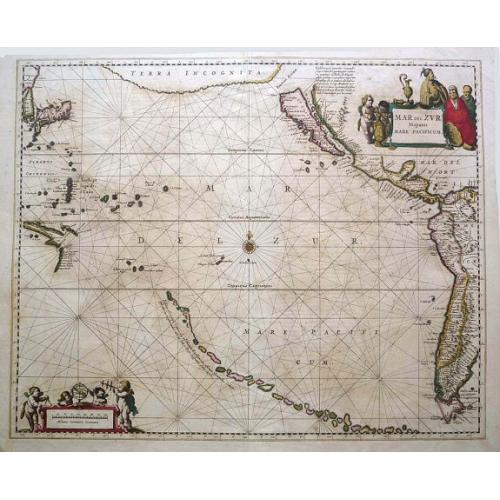 Old map image download for Mar Del Zur Hispanis Mare Pacificum.