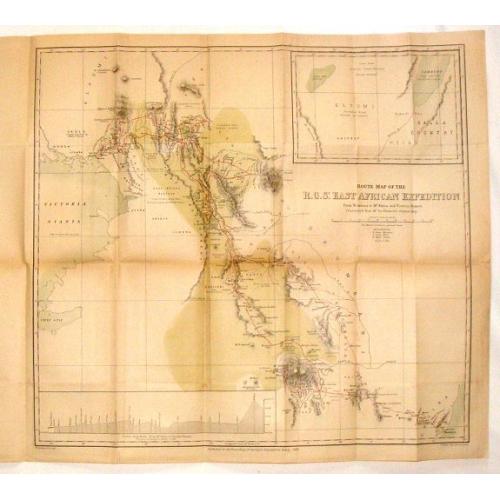 Old map image download for Route Map of the R.G.S. East African Expedition.