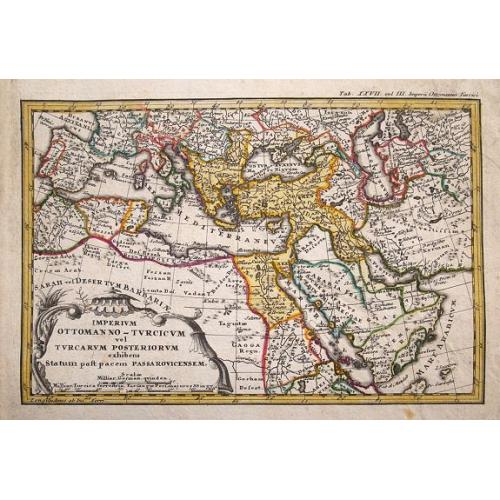 Old map image download for Imperium Ottomanno -Turcicum vel Turcarum posteriorum exhibens statum post pacem Passarovicensem.