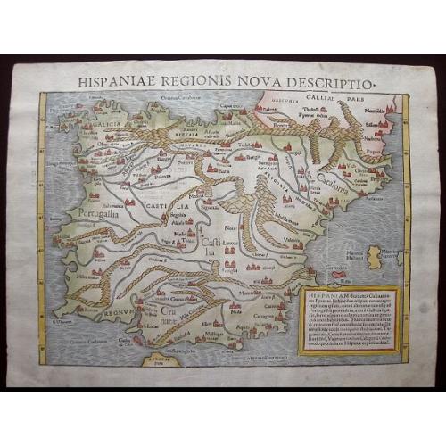 Old map image download for Hispaniae Regionis Nova Descriptio.