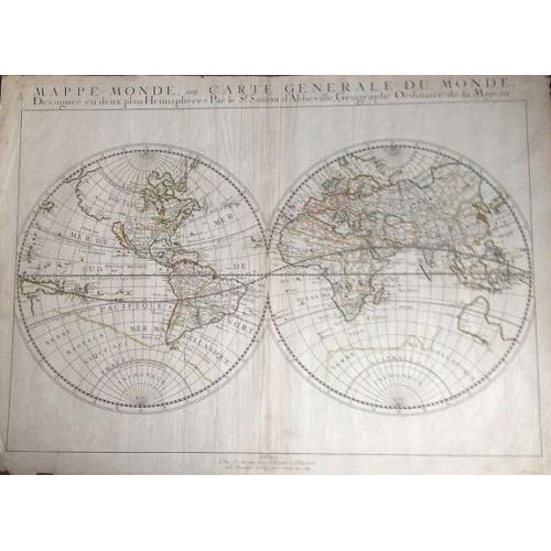 Old map image download for Mappe-Monde, ou Carte Generale Du Monde Dessignee en deux plan - Hemispheres.