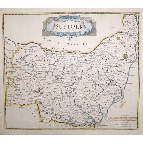 Old map image download for Suffolk by Robert Morden.
