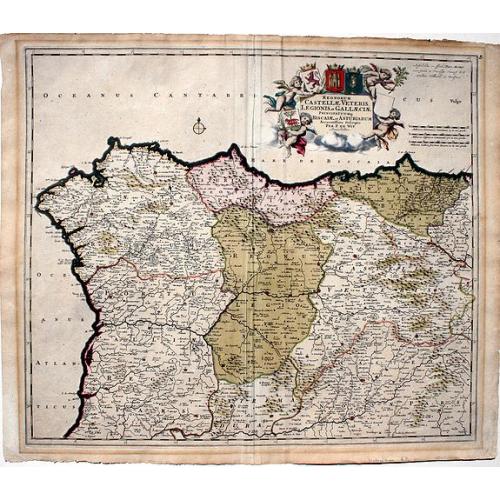 Old map image download for Regnorum Castellae Veteris, Legionis et Gallaeciae Principatuumq Biscaiae et Asturiarum...