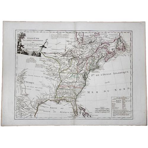 Old map image download for Etats-Unis de l'Amerique Septentrionale aves les isles Royale de Terre Neuve de St Jean l'cadie &c, 1785