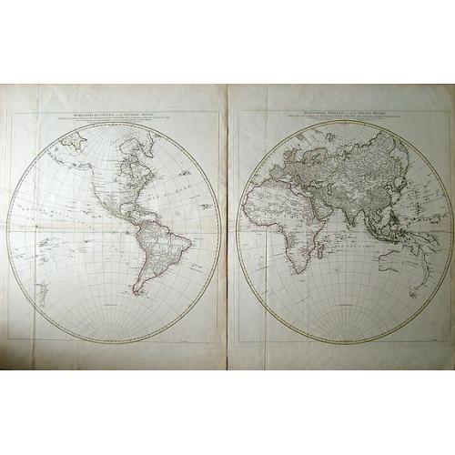 Old map image download for [2 maps] Hémisphère Occidental ou du Nouveau Monde?/ Hémisphère Oriental ou de l'Ancien Monde?