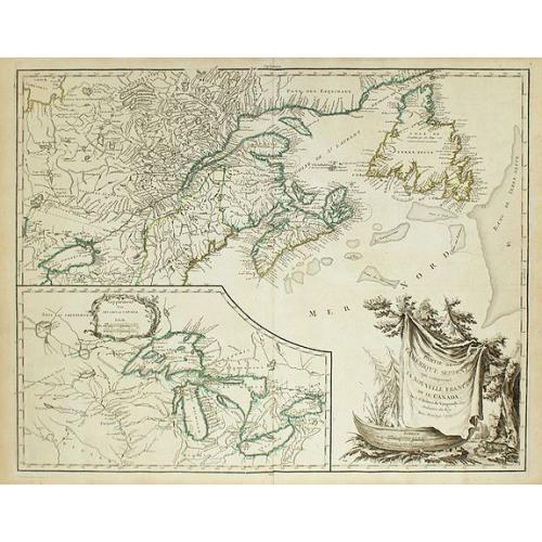 Old map image download for Partie de l\'Amerique Septent? Qui comprend la Nouvelle France ou le Canada ?