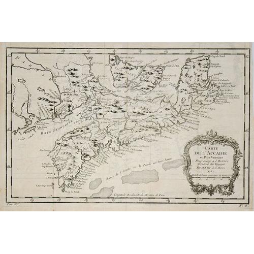 Old map image download for Carte de l' Accadie et Pais Voisins . . .