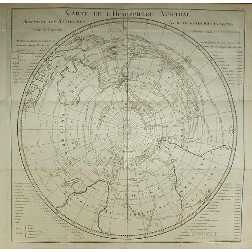 Old map image download for Carte de l'Hemisphere Austral.