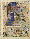 FRANCISCAN BOOK OF HOURS, USE OF ROME., Miniature of King David kneeling and gazing toward heaven., antique map, old maps