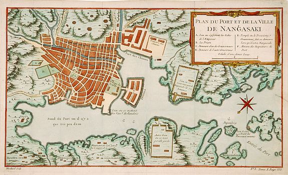 2061/501:Deshima Plan du port et de la ville de Nangasaki.