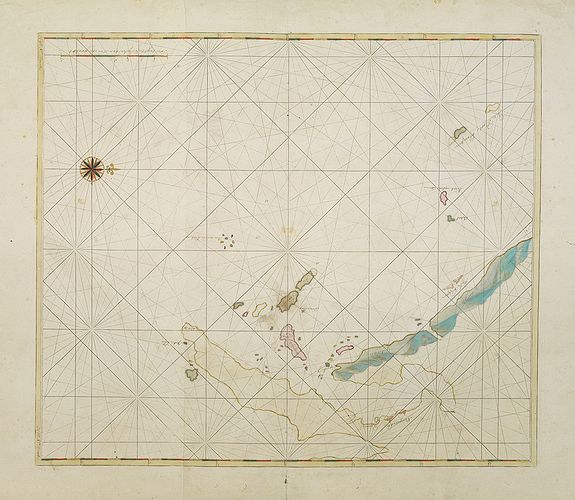 2091/501:Deshima Manuscript map of the Bay of Nagasaki.