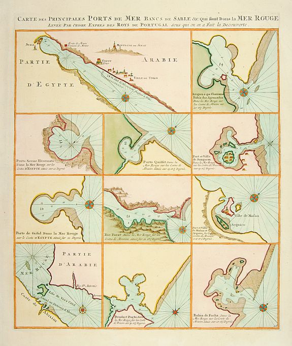 4913/220:Arabic Carte des Principales Ports de Mer Bancs de sable &c: qui sont dans la Mer Rouge..