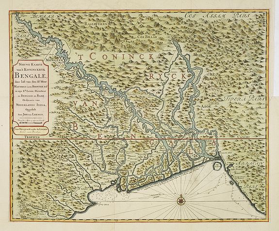 6898/309:India Nieuwe kaart van 't Koninckryk Bengale. . .