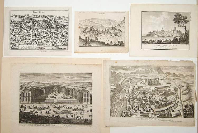 ANONYMOUS.&nbsp;-&nbsp;Chambery / Turo / Coucy le Chateau. . . [5 prints]