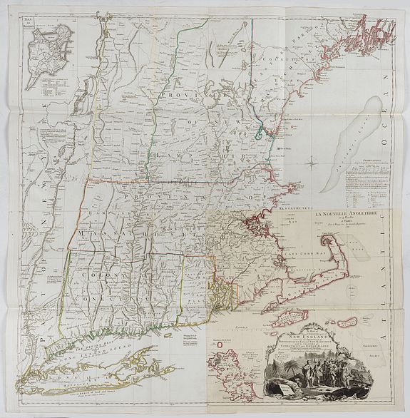 LE ROUGE, G. L.&nbsp;-&nbsp;A Map of the most Inhabited part of New England containing the Provinces of Massachusetts Bay and New Hampshire, with the Colonies of Connecticut and Rhode Island.